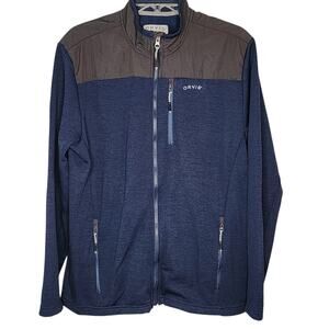 Orvis Men's Bonded Mesh Full-Zip Jacket Navy Blue Gray Size Medium